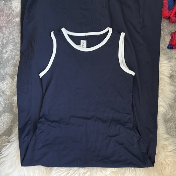 VINTAGE ALGO NAVY BLUE MAXI SLEEVELESS DRESS WOMEN SIZE 10 - Picture 6 of 6